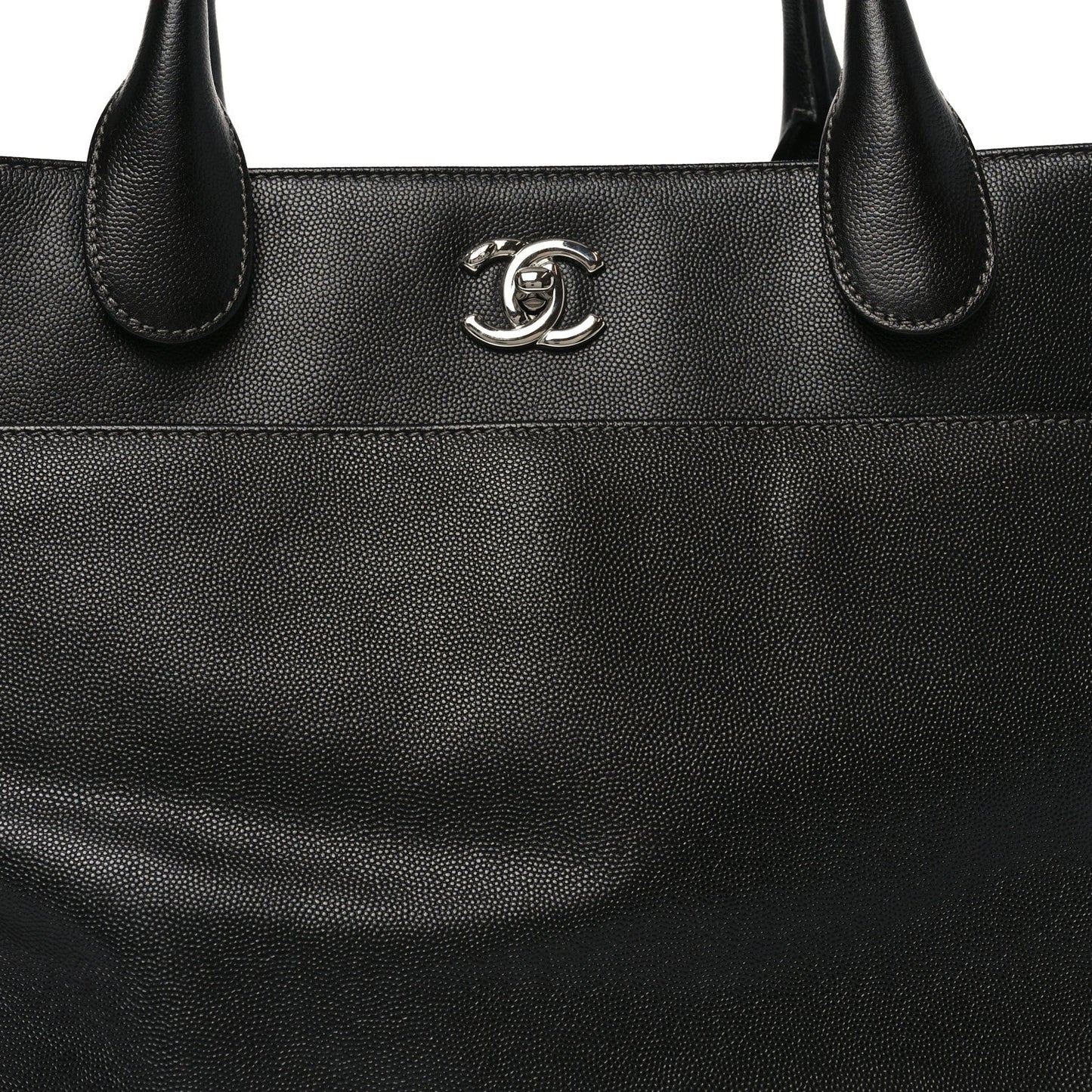 Caviar Medium Cerf Executive Shopper Tote Black