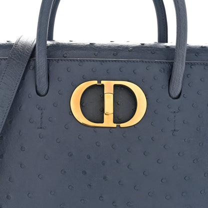 Ostrich Large St. Honore Tote Dark Denim