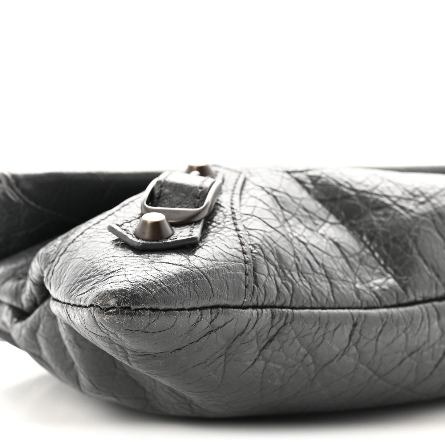 Agneau Classic Hardware Envelope Strap Clutch Gris Fossile
