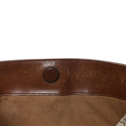 GG Supreme Monogram Linea A Foldover Tote Brown