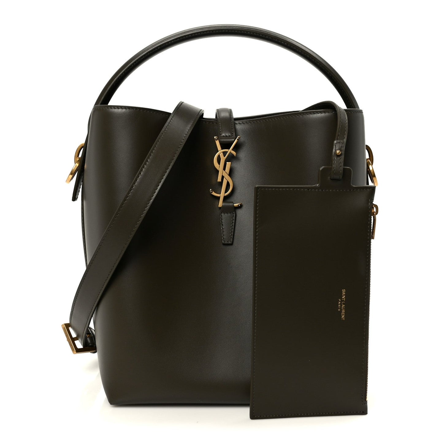 Shiny Calfskin Le 37 Bucket Bag Arabica