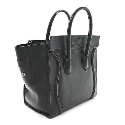 Drummed Calfskin Mini Luggage Black