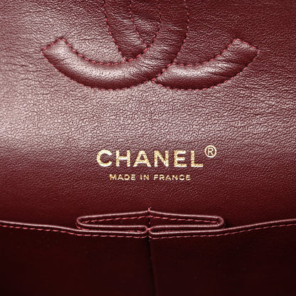 Lambskin Quilted Medium Double Flap Black