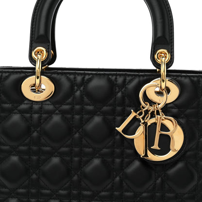 Lambskin Cannage Medium Lady Dior Black