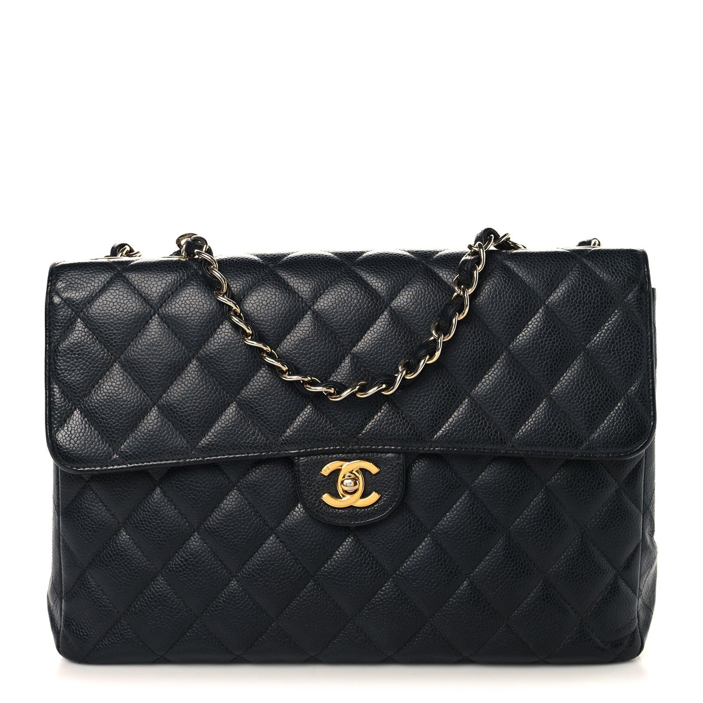 Caviar Jumbo Single Flap Black