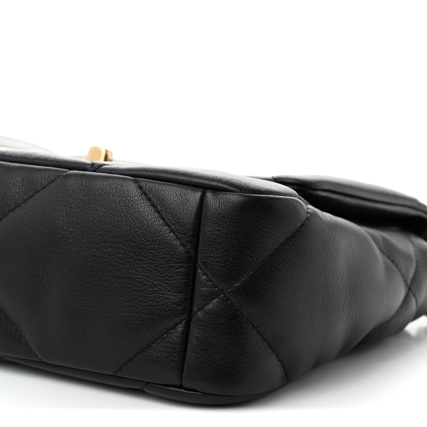 Shiny Goatskin Quilted Medium Chanel 19 Flap Black
