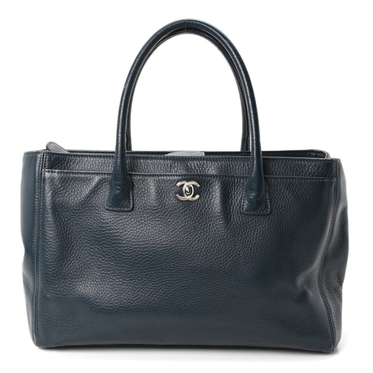 Calfskin Cerf Executive Shopper Tote Blue