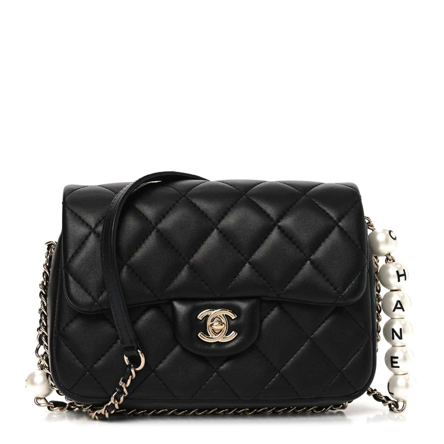 Lambskin Quilted Small My Precious Flap Black
