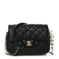 Lambskin Quilted Small My Precious Flap Black
