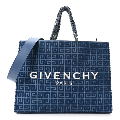 Denim 4G Medium Chain Tote Blue