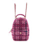 Tweed Quilted CC Mini Classic Backpack Fuchsia Navy