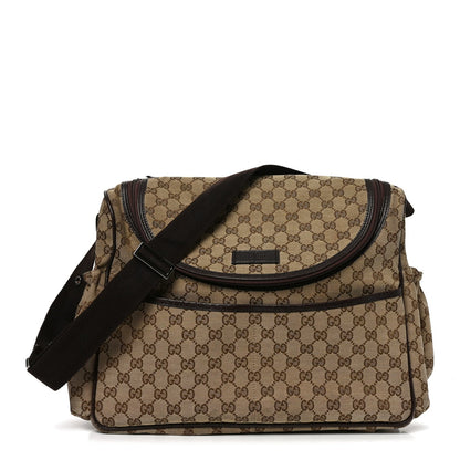 Monogram Natural Pigskin Large Diaper Bag Beige Ebony Cocoa Dark Chocolate