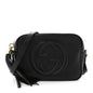 Pebbled Calfskin Small Soho Disco Bag Black