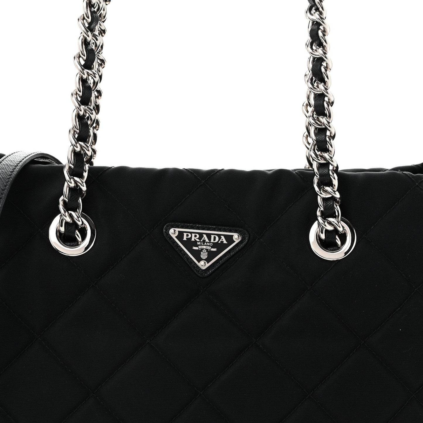 Nylon Tessuto Impuntu Quilted Tote Black