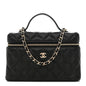 Caviar Quilted Top Handle Slim Vanity With Chain Black