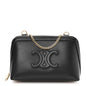 Smooth Calfskin Cuir Triomphe Clutch on Chain Black