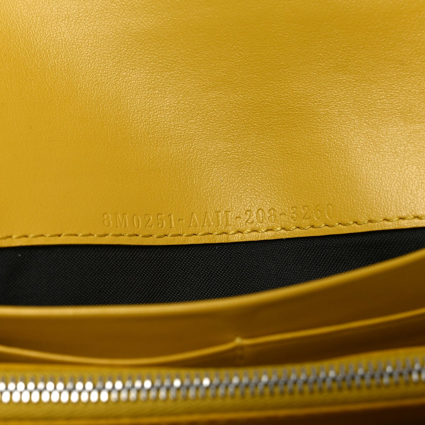 Vitello Cruise F is Fendi Bi-Color FF 1974 Embossed Continental Envelope Wallet On Chain Maya Yellow
