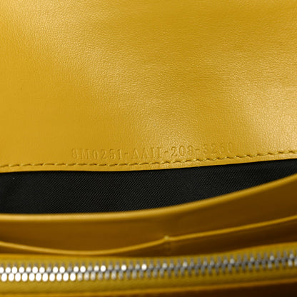 Vitello Cruise F is Fendi Bi-Color FF 1974 Embossed Continental Envelope Wallet On Chain Maya Yellow