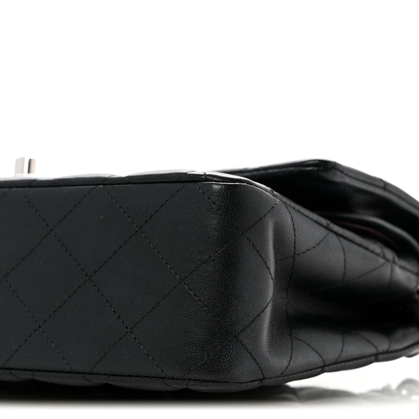 Lambskin Quilted Medium Double Flap Black