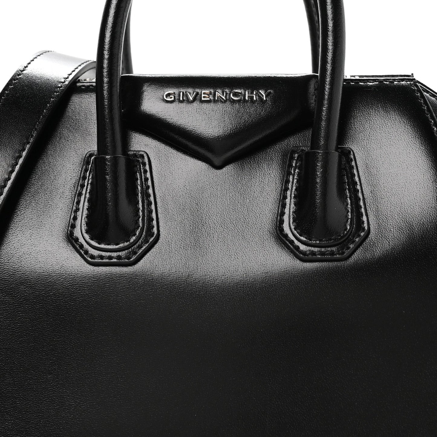 Shiny Lord Calfskin Mini Antigona Black
