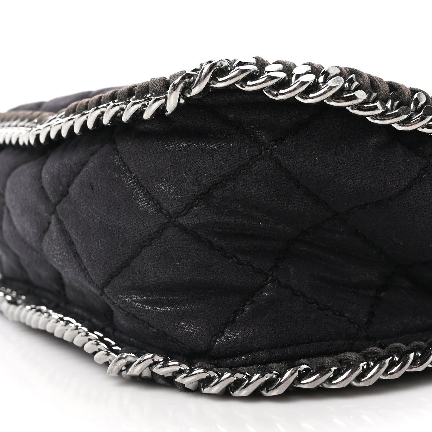 Shaggy Deer Quilted Falabella Shoulder Bag Black