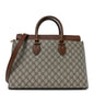 GG Supreme Monogram Large Zip Top Tote Beige Tuscany