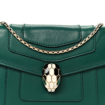 Calfskin Small Serpenti Forever Snake Strap Crossbody Bag Emerald Green