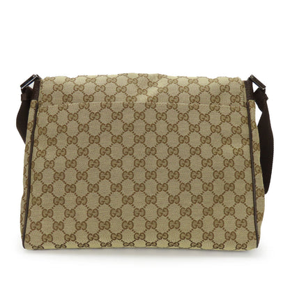 Gucci GG Canvas Leather Shoulder Bag 146236