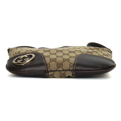 Gucci GG Canvas Leather Shoulder Bag 257072