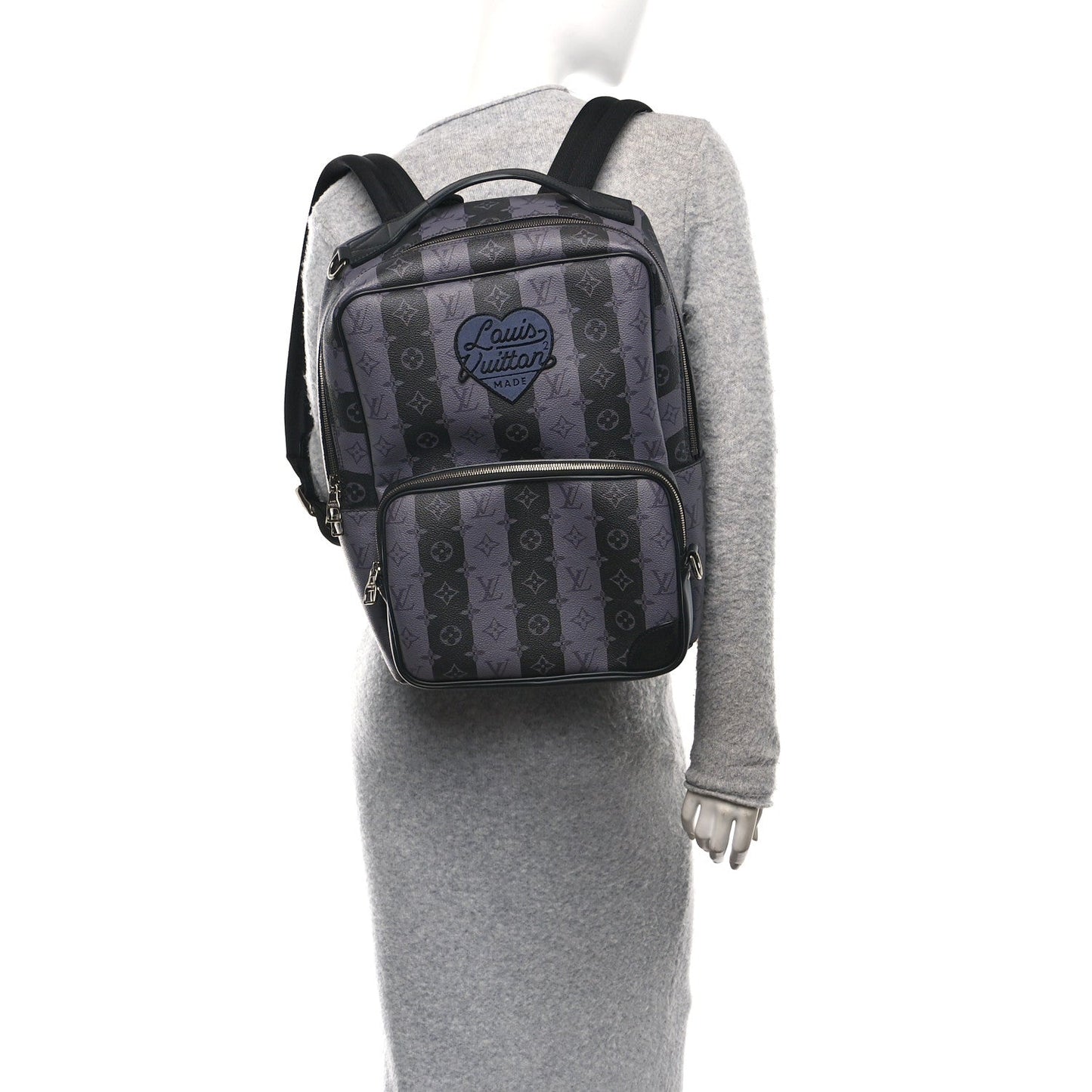 X NIGO Monogram Eclipse Stripes LV Heart Modular Utilitary Backpack