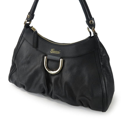USED GUCCI Leather Handbag Black Shoulder