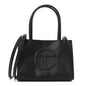 Vegan Leather Small Shopping Bag Black