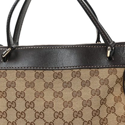 Monogram Web Mayfair Top Handle Satchel Dark Brown