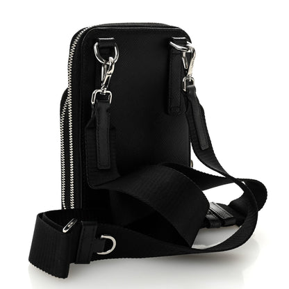 Saffiano Smartphone Case Crossbody Black