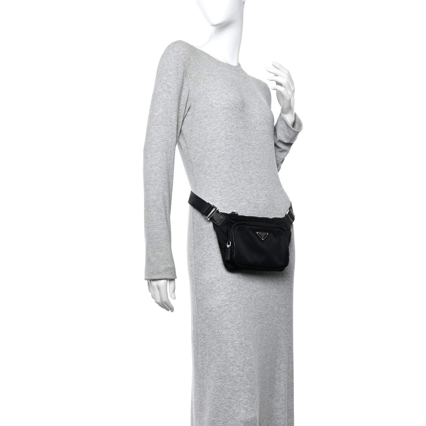 Re-Nylon Saffiano Belt Bag Black
