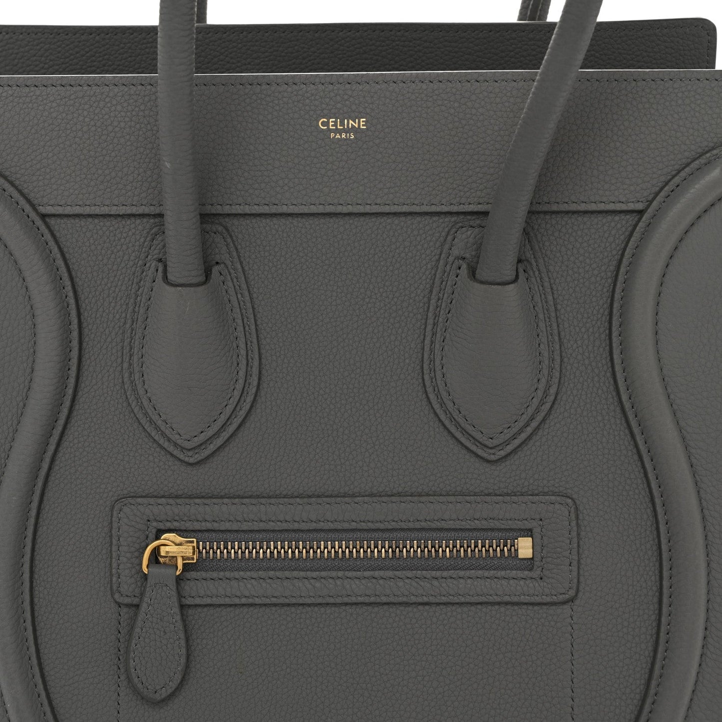 Baby Drummed Calfskin Micro Luggage Kohl