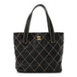 Calfskin Stitch Small Surpique Tote Black