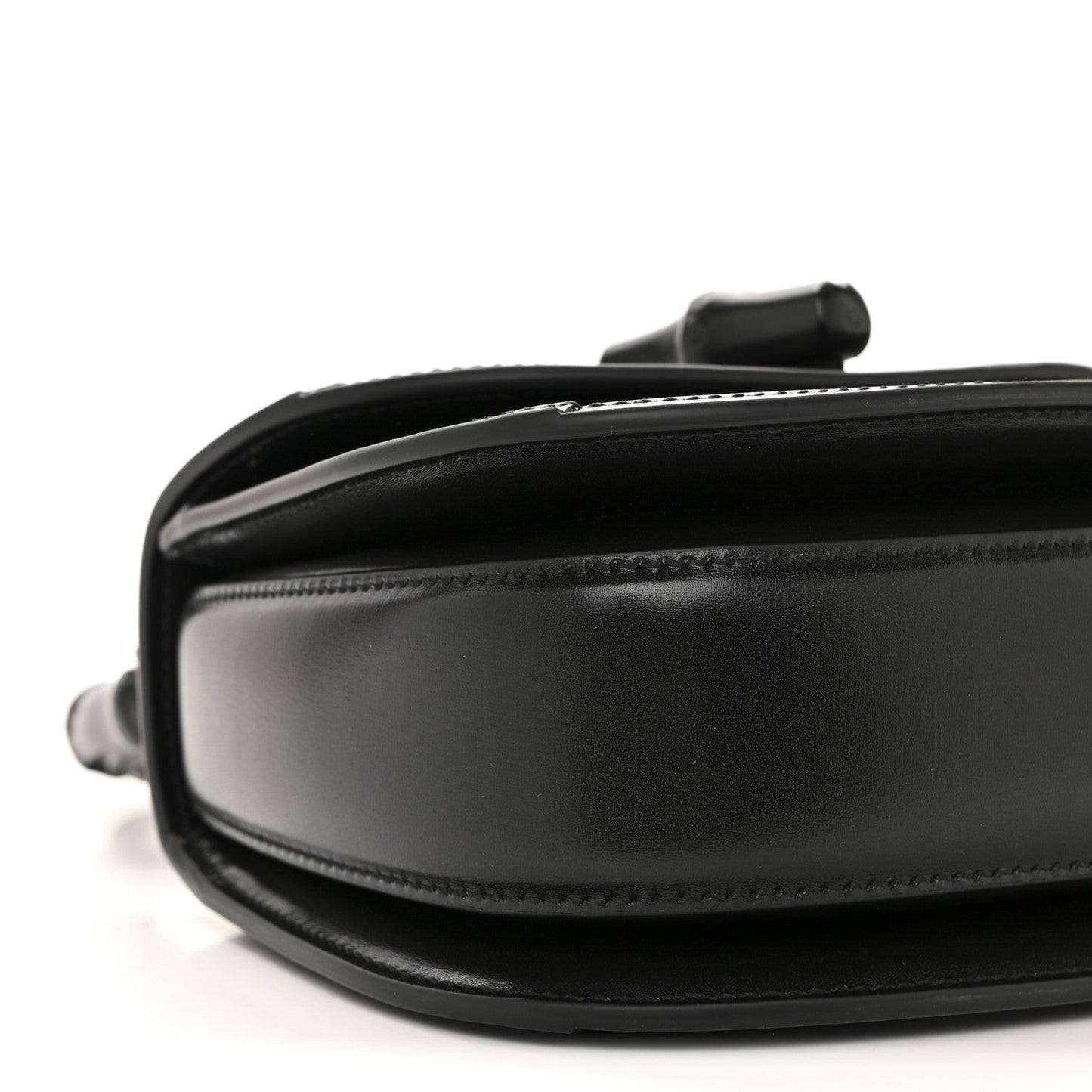 Moire Fabric Calfskin Rhinestone Monogram Monochrome Mini Bamboo 1947 Top Handle Chain Bag Black