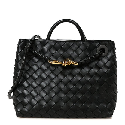 Nappa Intrecciato Small Andiamo Shoulder Bag Black