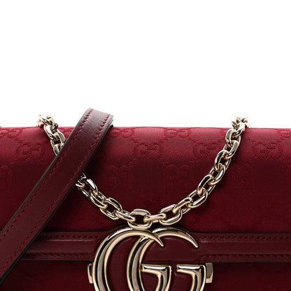 Crepe Wool Silk GG Monogram Go Small Shoulder Bag Rosso Ancora