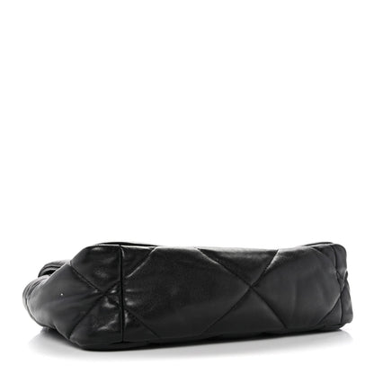 Goatskin Quilted Medium Chanel 19 Flap Black