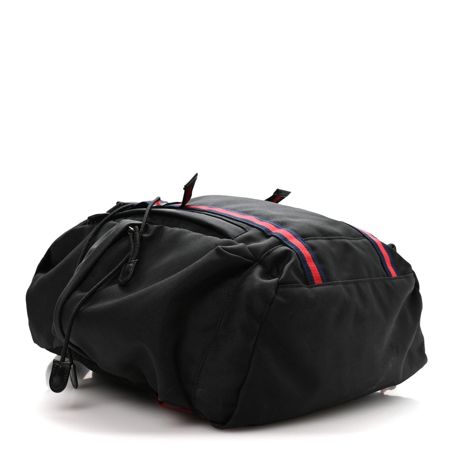 Techno Canvas Web Double Buckle Backpack Black