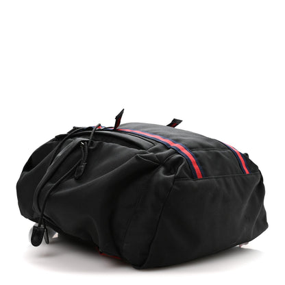 Techno Canvas Web Double Buckle Backpack Black