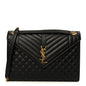 Grain De Poudre Textured Mixed Matelasse Large Triquilt Monogram Satchel Black
