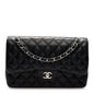Lambskin Quilted Jumbo Double Flap Black