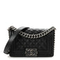 Caviar Quilted Small Boy Flap Black