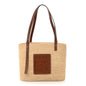 Raffia Small Square Basket Tote Bag Natural Tan
