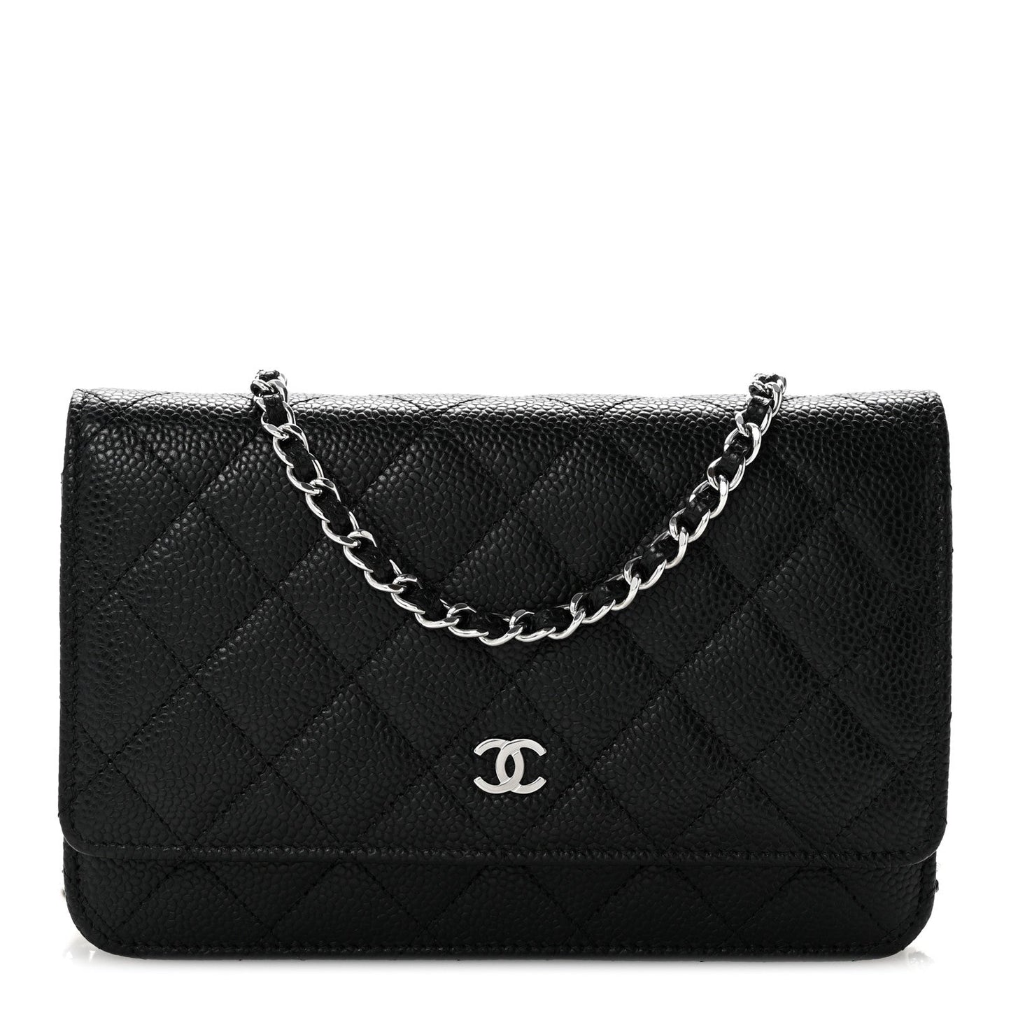 Caviar Quilted Wallet On Chain WOC Black