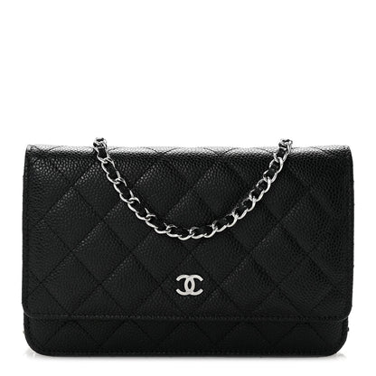 Caviar Quilted Wallet On Chain WOC Black