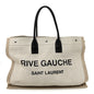 Linen Calfskin Rive Gauche Tote Optic White